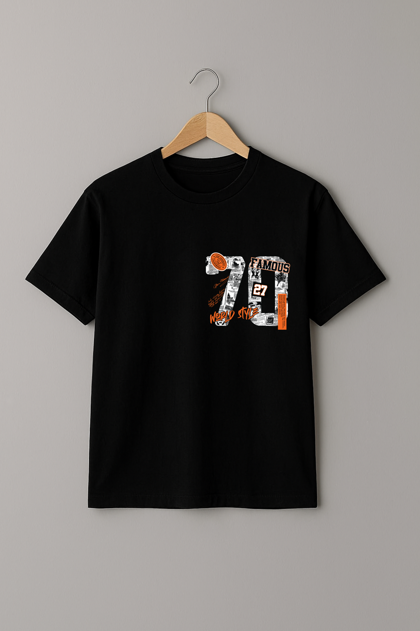 “Campus 74” Black Tee – Men’s Graphic Streetwear Classic