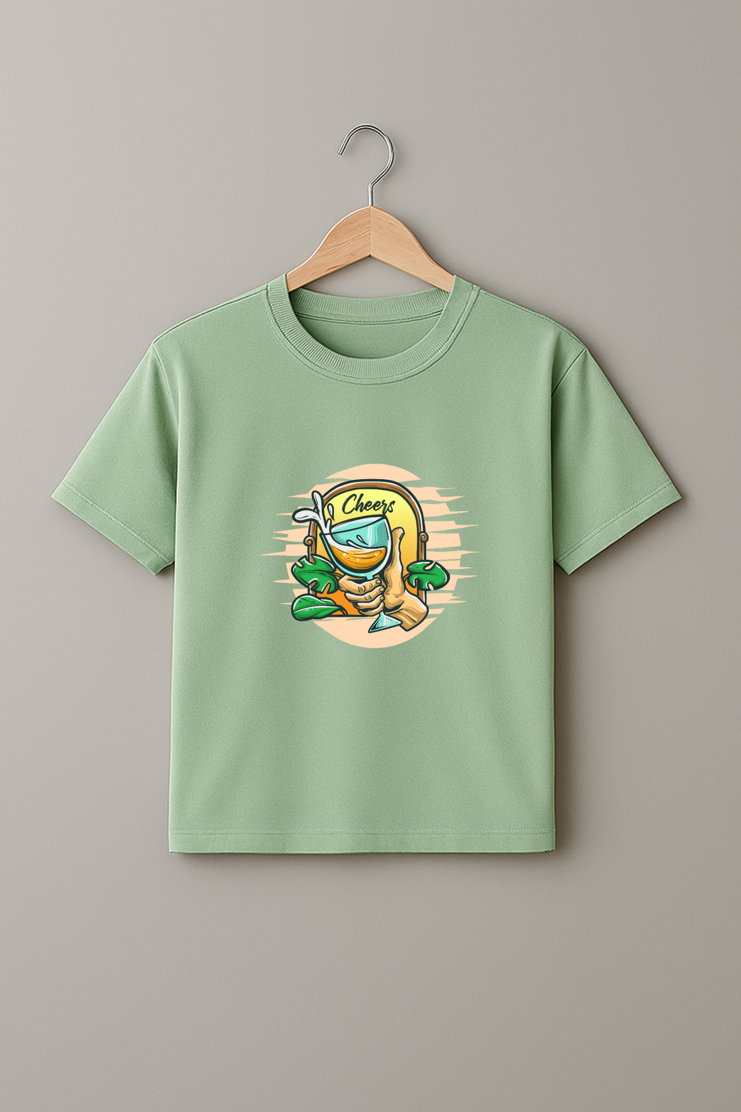 “Cheers Up” Jade Tee – Unisex Chillwear with a Twist