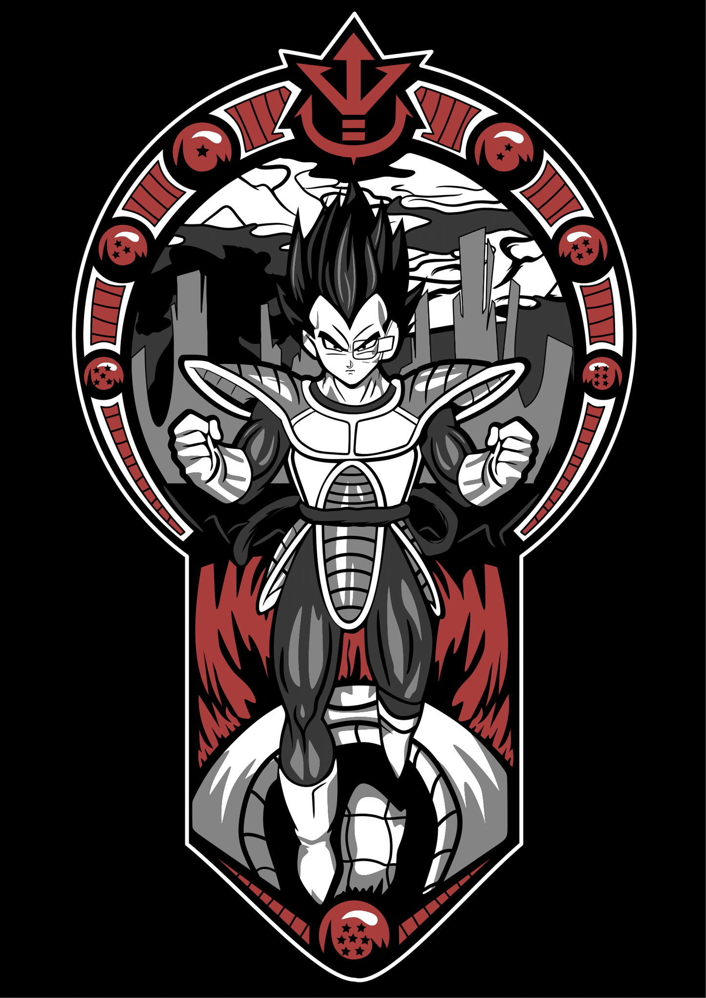 Vegeta Saiyan Armor Graphic Hoodie