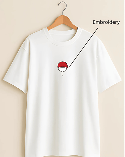Naruto “Uchiha Crest” Oversized T-Shirt – White