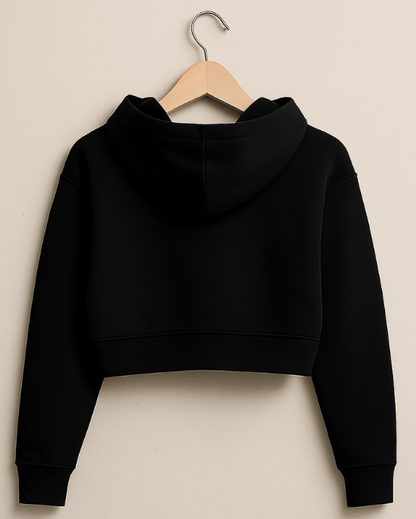 “The Vibed Vines” Cropped Hoodie – Blackout Edition