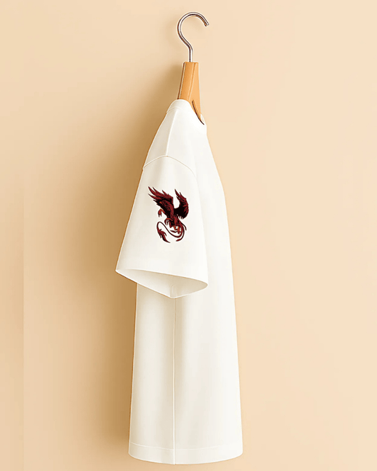 “Winged Fury” Oversized T-Shirt – White