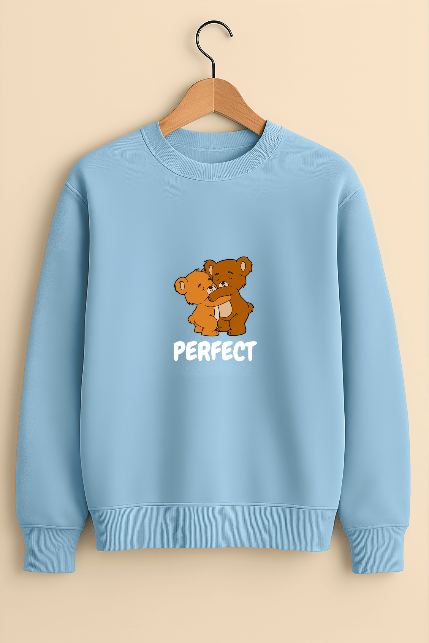 PERFECT Teddy Bears Graphic Sweatshirt – Sky Blue Comfort Fit