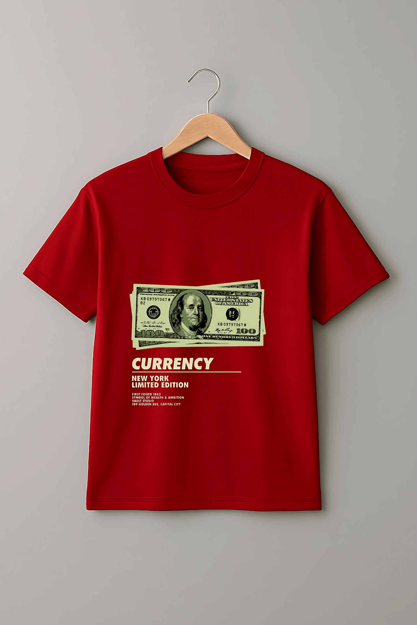 "Currency" Graphic T-Shirt in Red