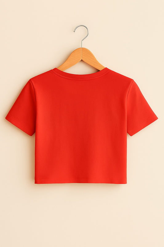 "Savage" Crop Top in Red - The Vibed Vines