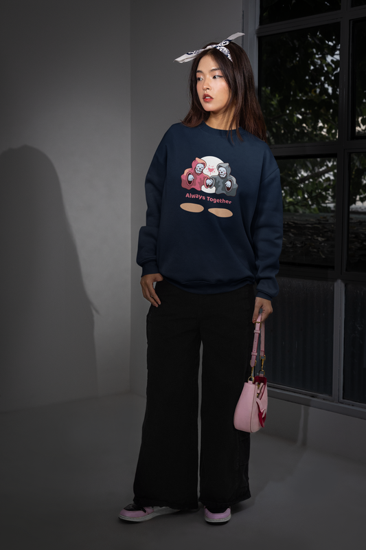 “Always Together” Unisex Sweatshirt – Navy Blue