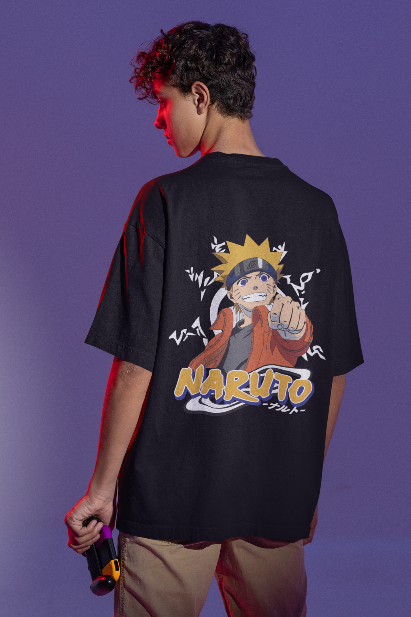 Naruto “Forward Flame” Oversized T-Shirt – Black