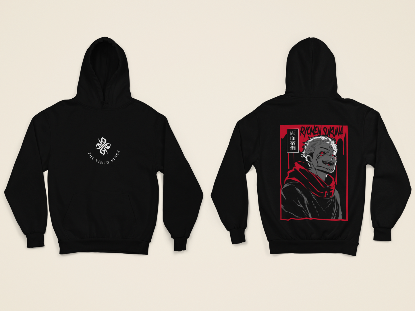 Ryomen Sukuna Menacing Graphic Oversized Hoodie
