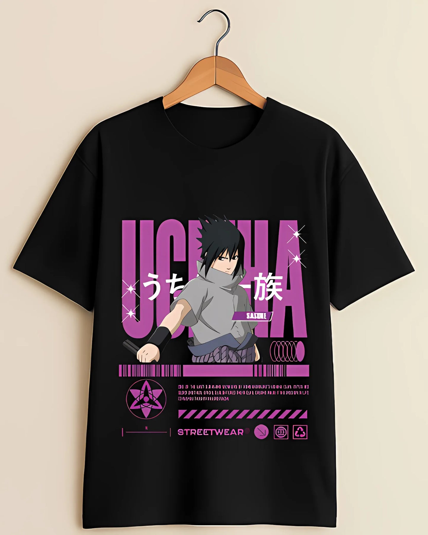 Uchiha Sasuke Oversized Graphic T-shirt