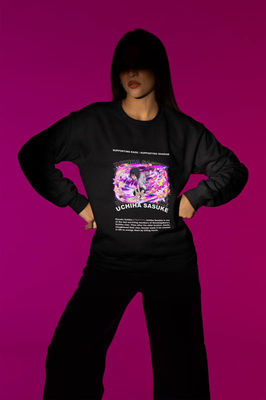 Naruto “Supporting Shadow” Oversized Sweatshirt – Sasuke Edition