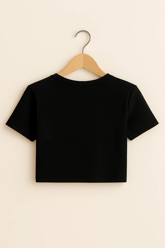 "Anime Eyes" Crop Top in Black - The Vibed Vines
