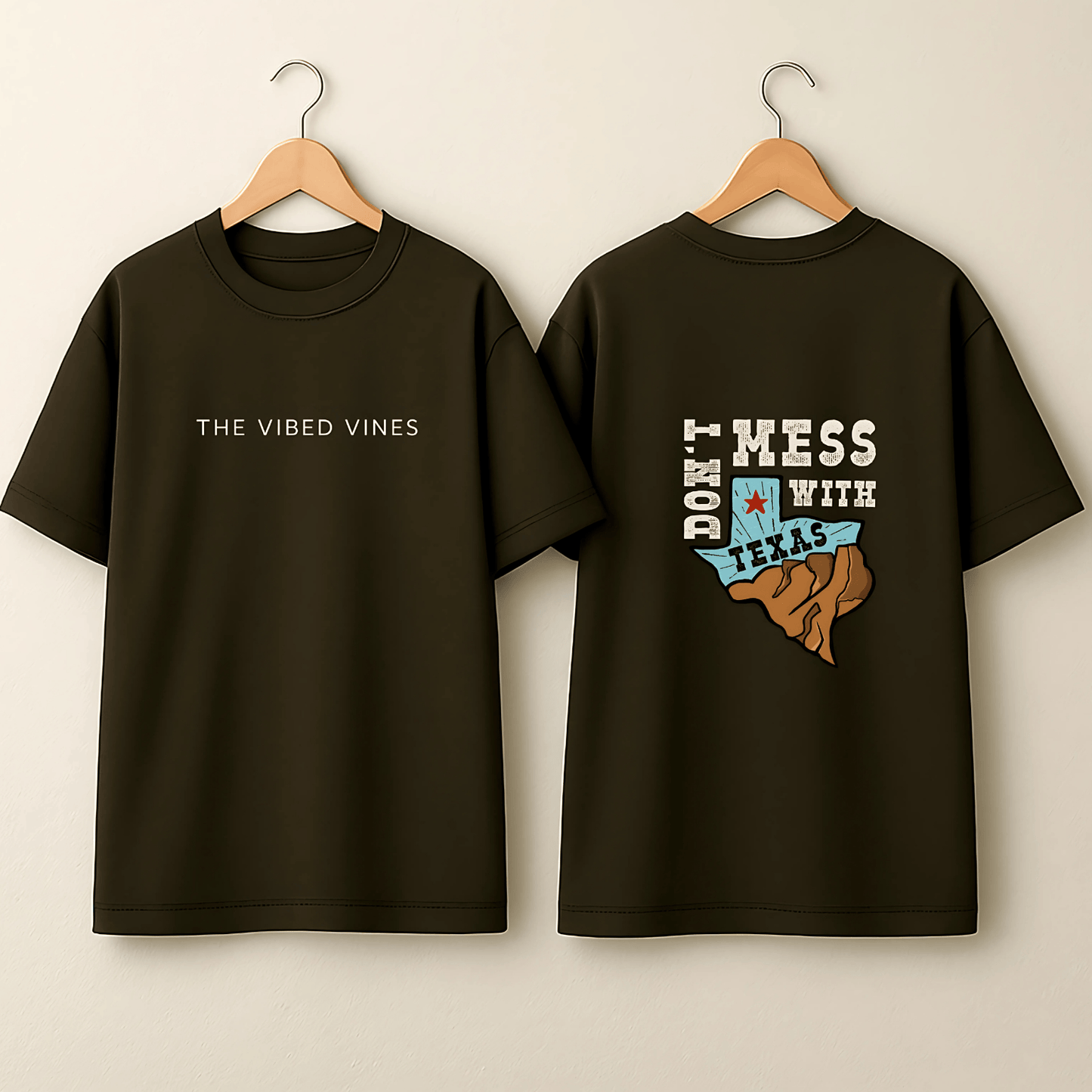 “Don’t Mess With Texas” Oversized T-Shirt – Olive Green