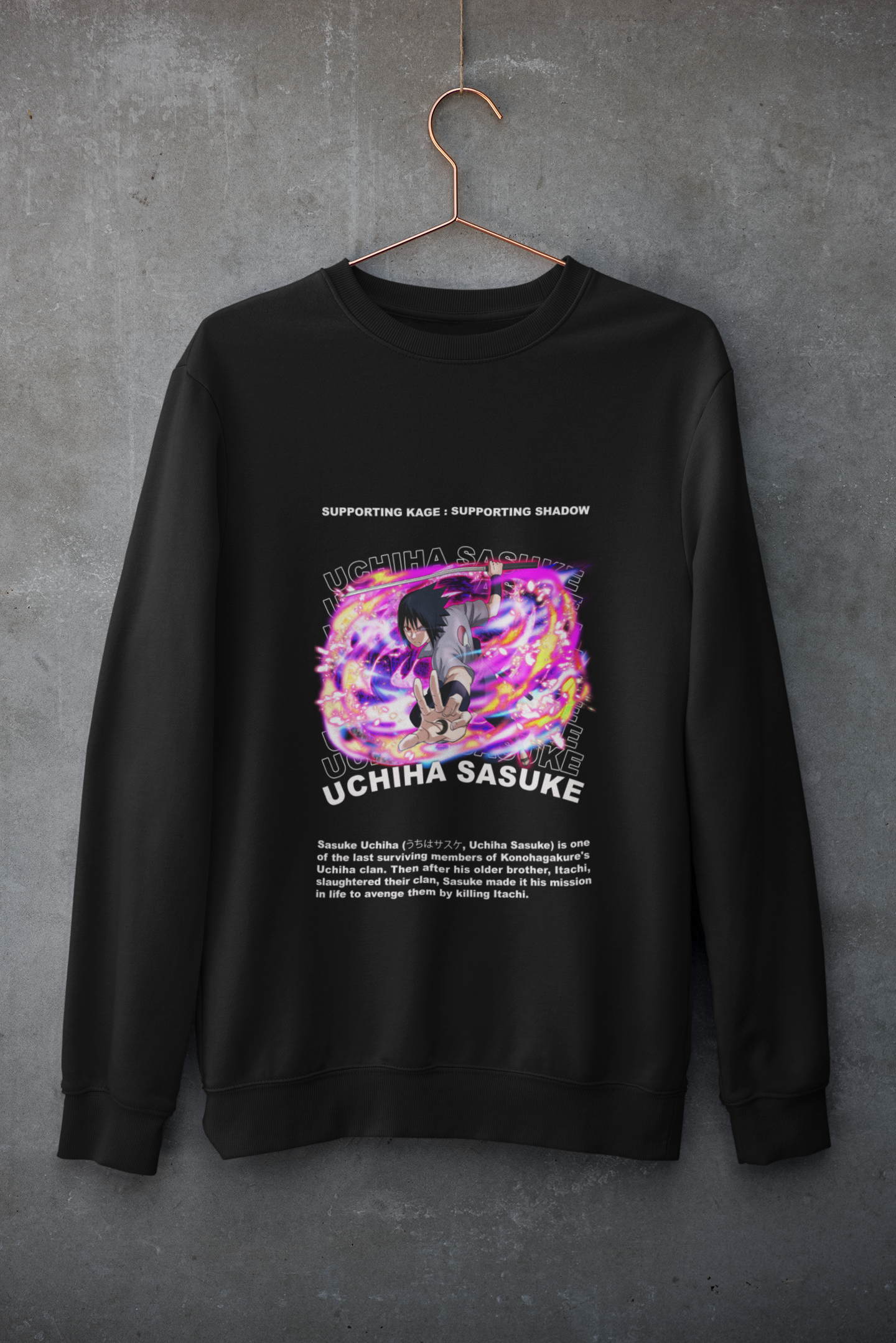Naruto “Supporting Shadow” Oversized Sweatshirt – Sasuke Edition