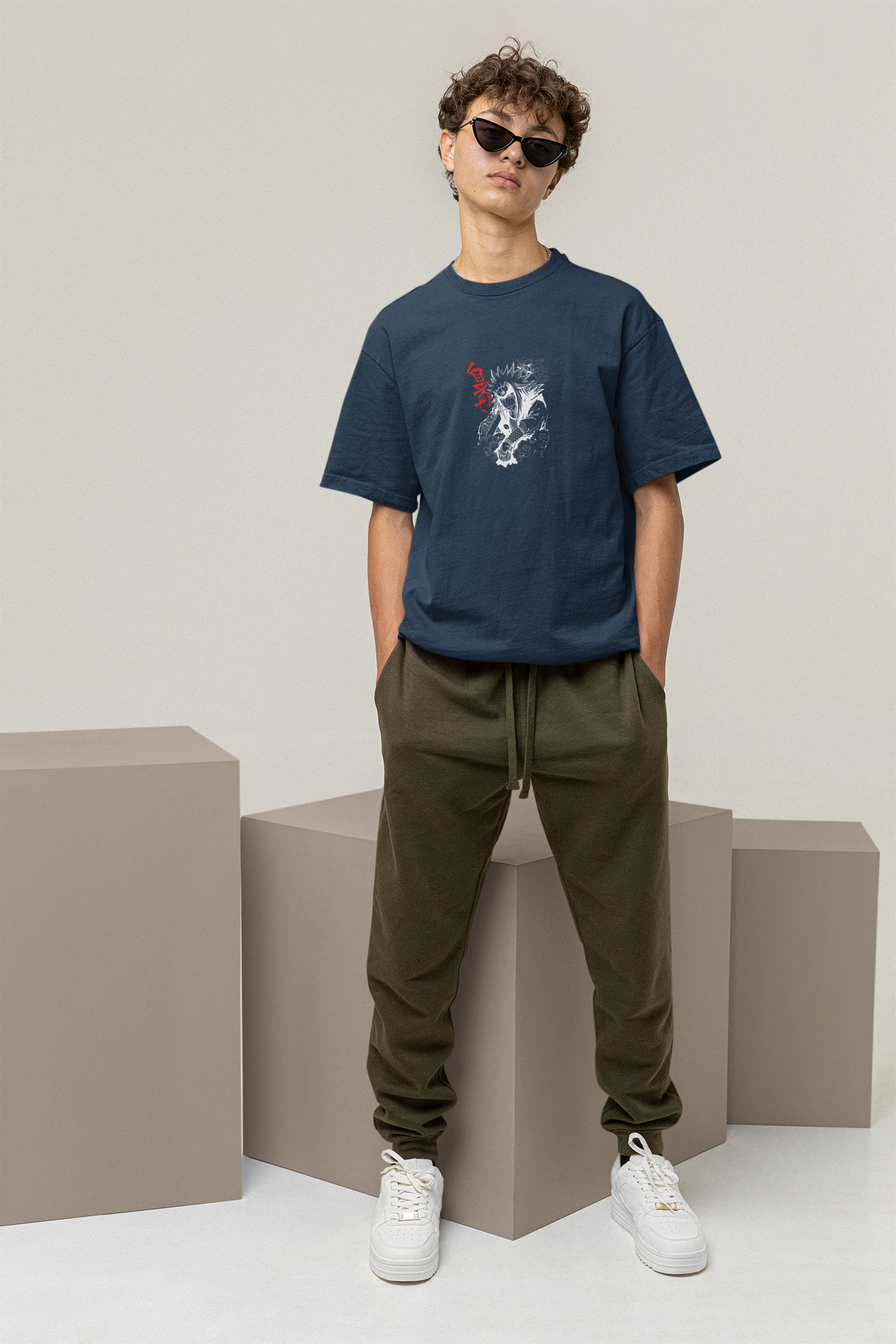 Naruto “Masked Legacy” Oversized T-Shirt – Navy