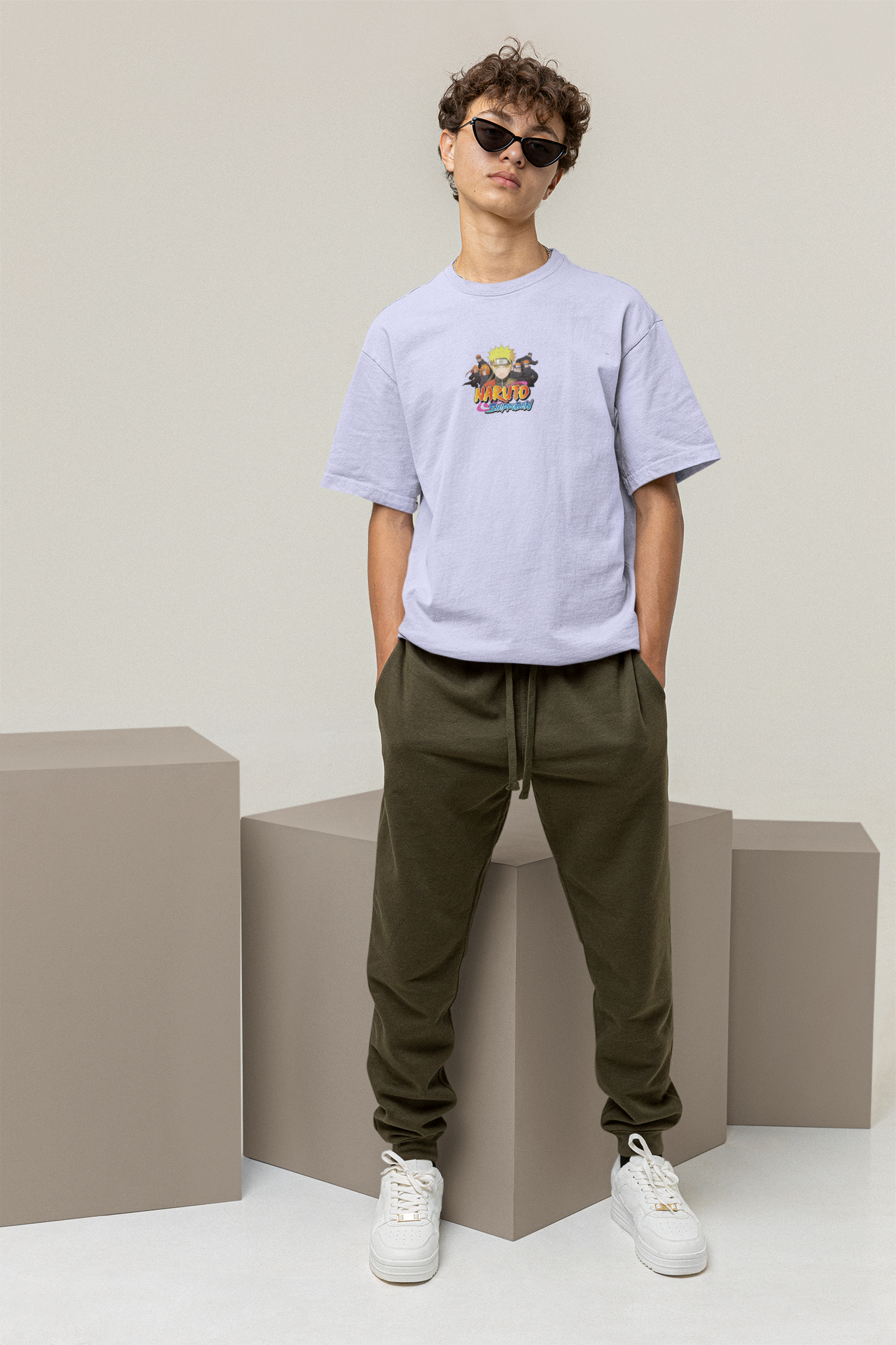 Naruto “Vision Split” Oversized T-Shirt – Lavender Edition