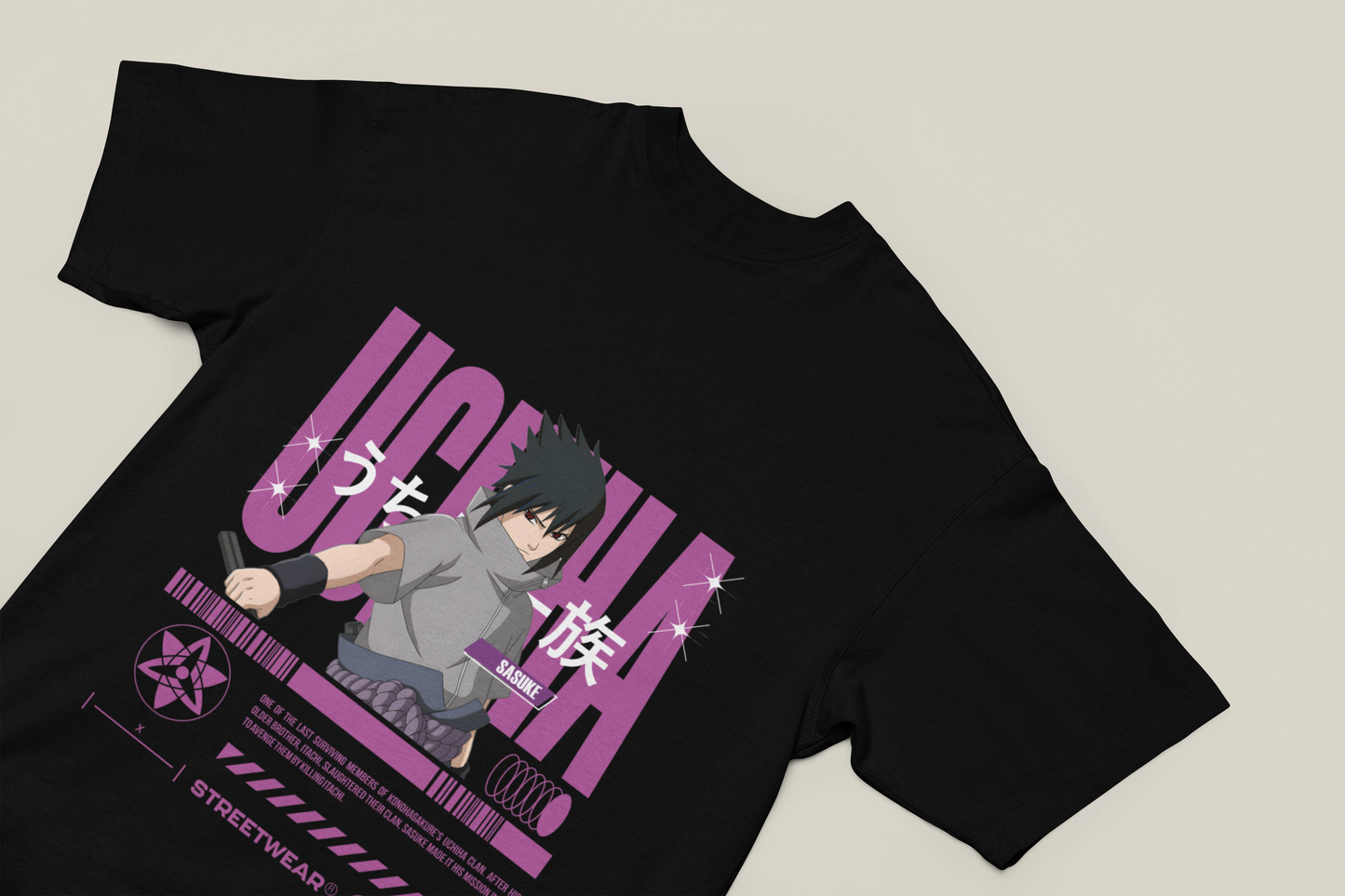 Uchiha Sasuke Oversized Graphic T-shirt