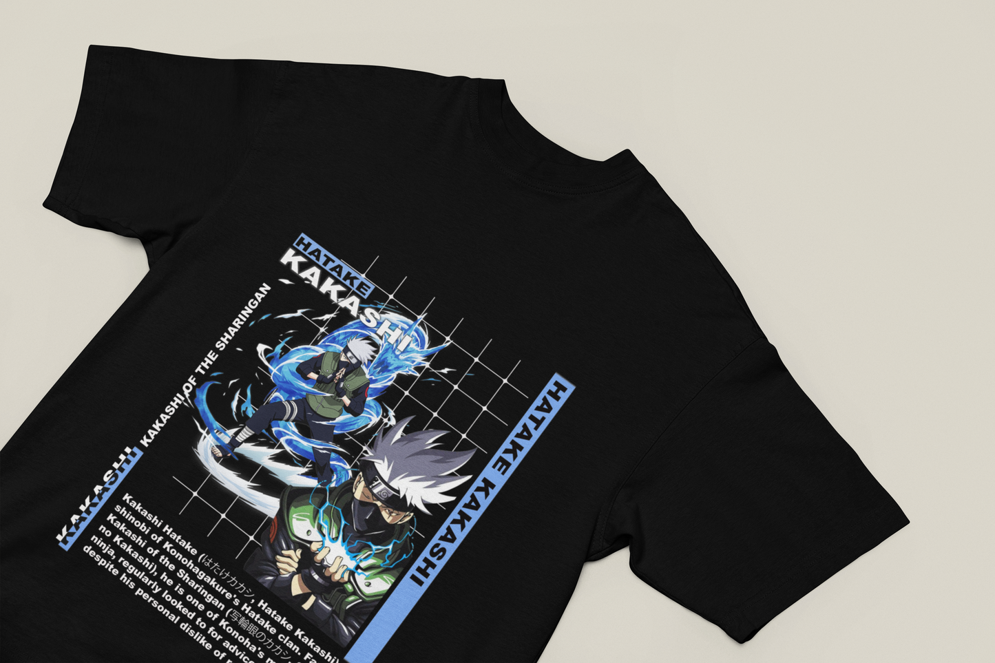 Hatake Kakashi Blue Lightning Graphic T-Shirt