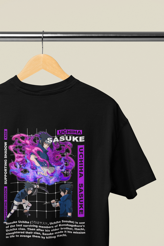Sasuke Uchiha Supporting Shadow Graphic T-Shirt