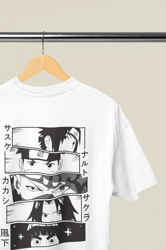Naruto Characters Eye Panels Graphic T-Shirt