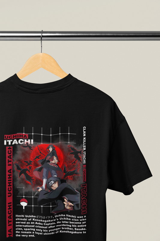 Itachi Uchiha Crow Moon Graphic T-Shirt
