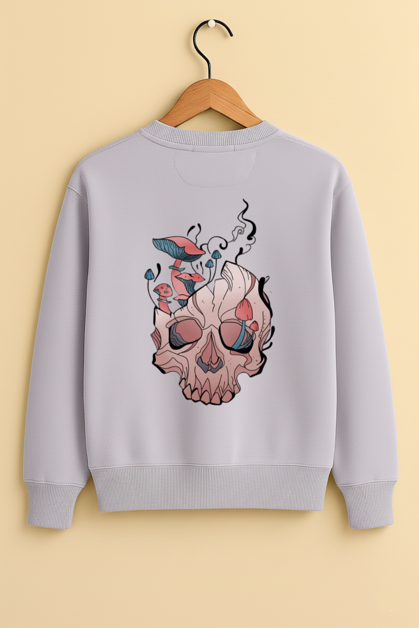 Grey Oversized “Decay is Only the Beginning” Skull – The Vibed Vines