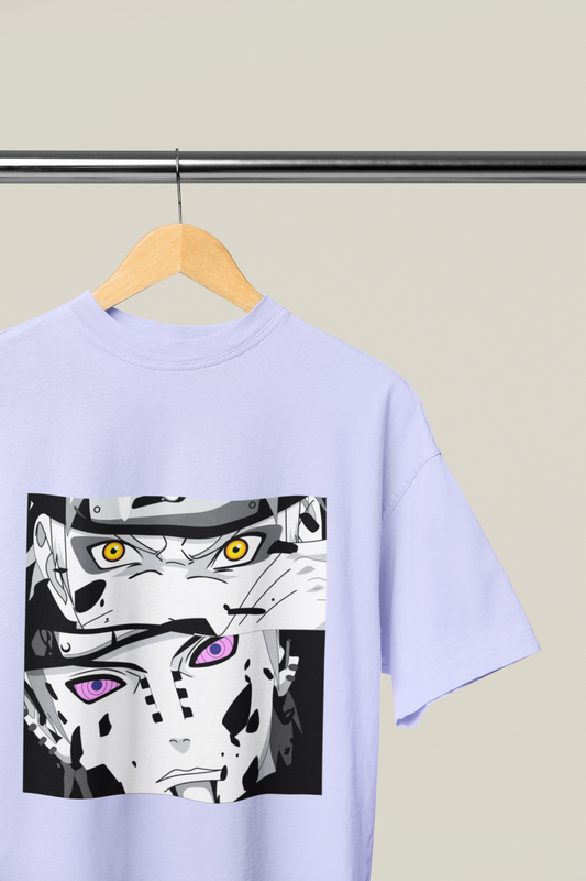 Naruto “Vision Split” Oversized T-Shirt – Lavender Edition