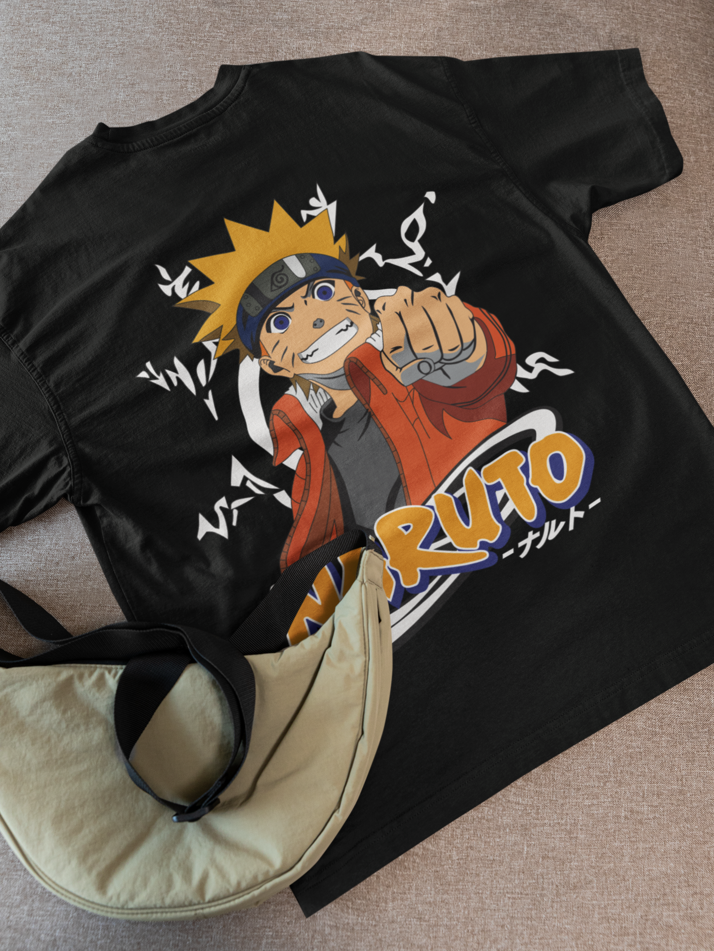 Naruto “Forward Flame” Oversized T-Shirt – Black
