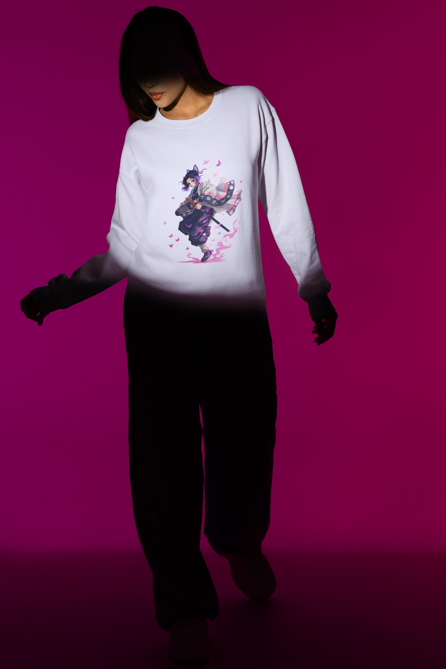 Lavender Oversized Shinobu Kocho “Demon Slayer” Sweatshirt – The Vibed Vines