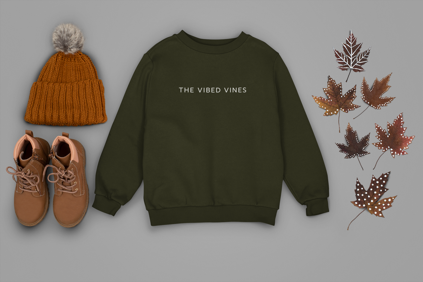 Olive Green Oversized Chinese Dragon Sweatshirt – Unisex Streetwear by Vibed Vines