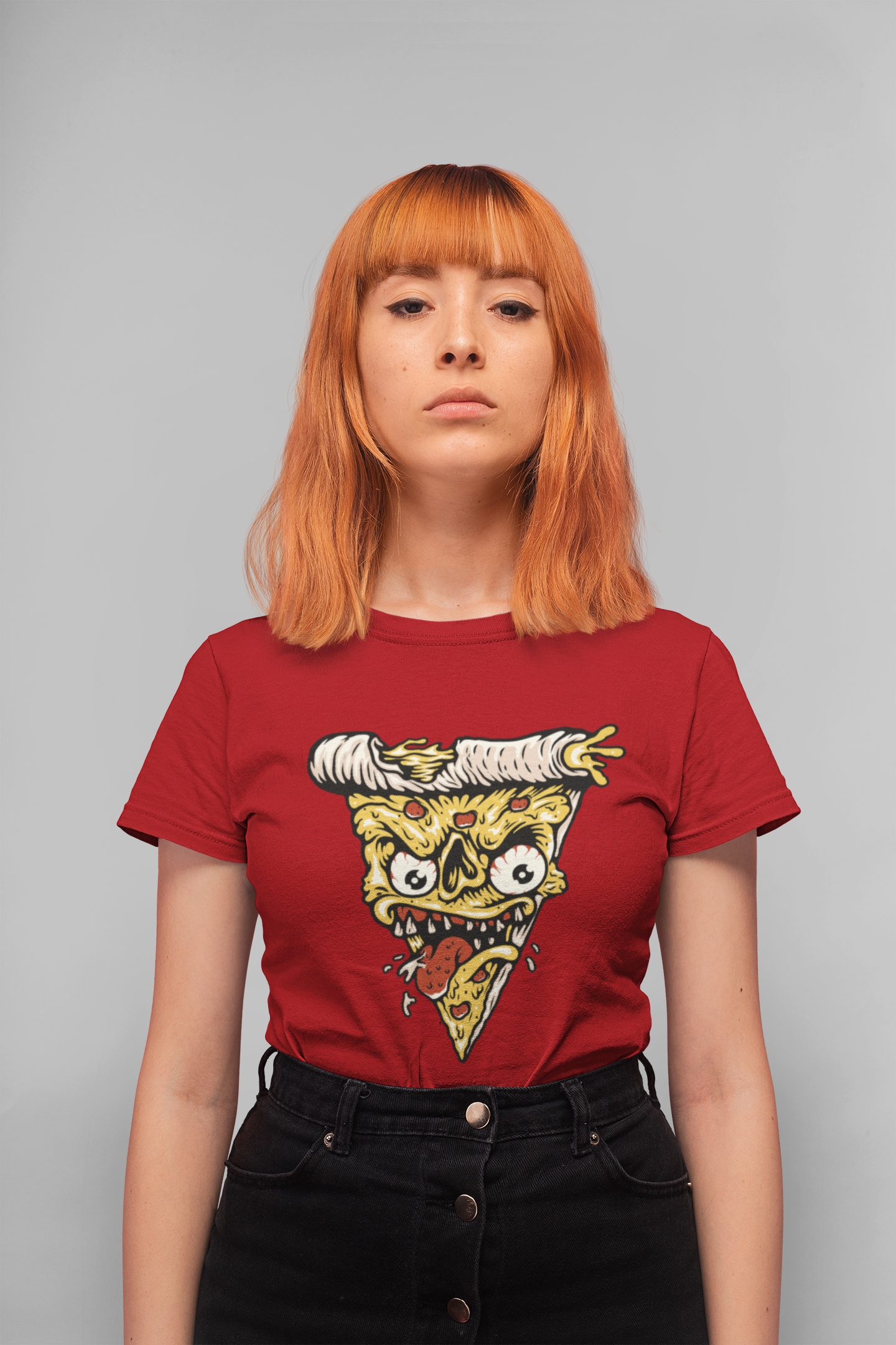 “Slice of Chaos” Red Tee – Unisex Graphic Streetwear