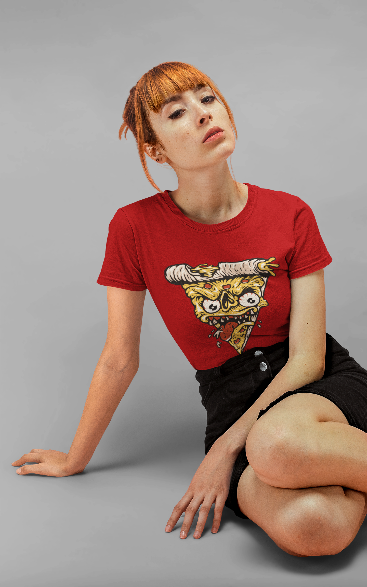“Slice of Chaos” Red Tee – Unisex Graphic Streetwear