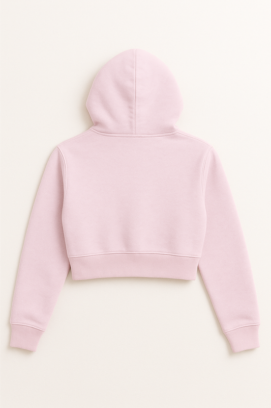 “Skate All Day” Cropped Hoodie – Pink