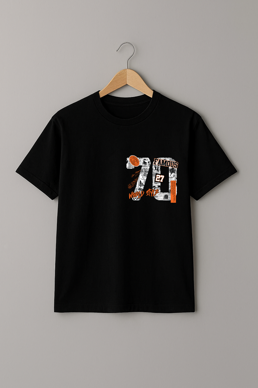 “Campus 74” Black Tee – Men’s Graphic Streetwear Classic