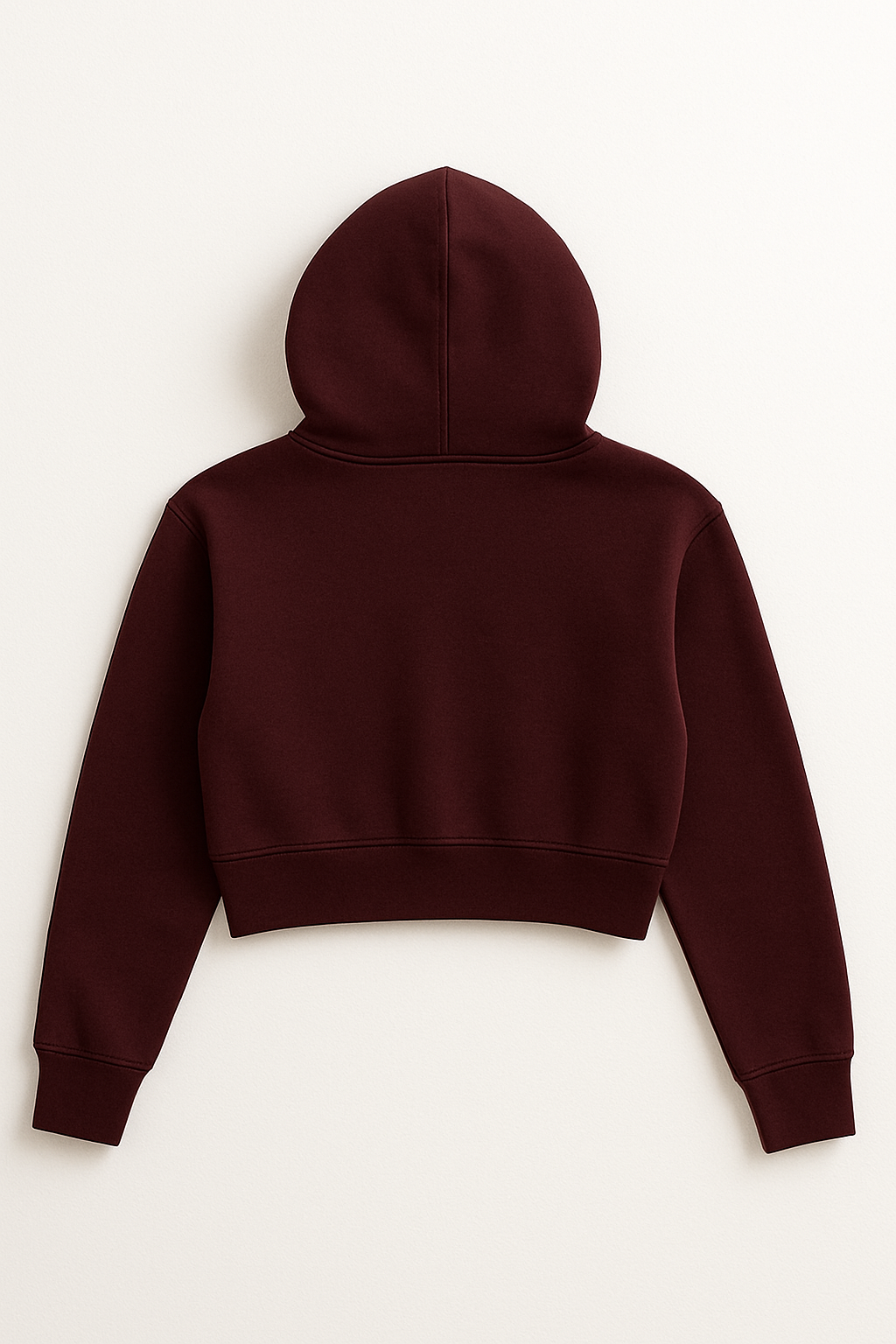 “True Love” Rose Cropped Hoodie – Maroon