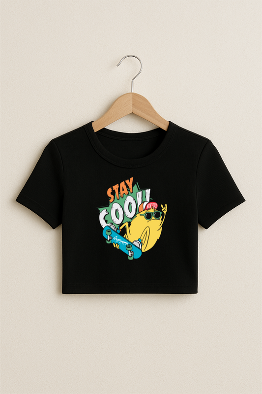 “Stay Cool” Crop Top – Black Edition