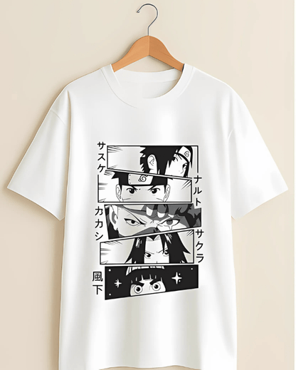 Naruto Characters Eye Panels Graphic T-Shirt