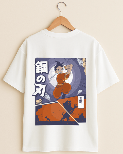 Slasher Anime Graphic T-Shirt - White