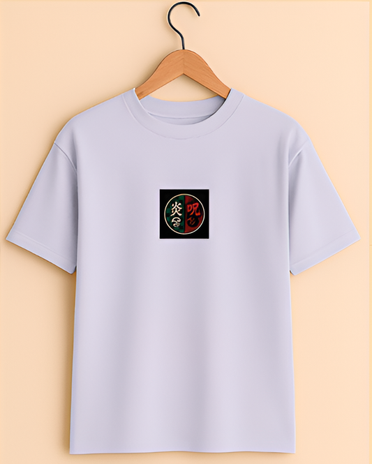 Lavender Blue Oversized Ryomen Sukuna T-Shirt