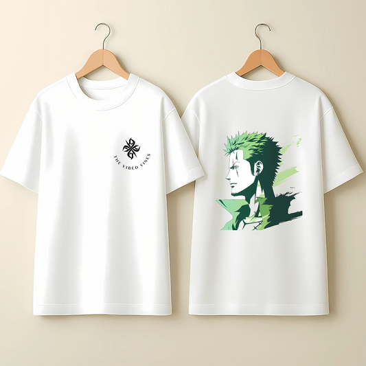 White Oversized Roronoa Zoro T-Shirt