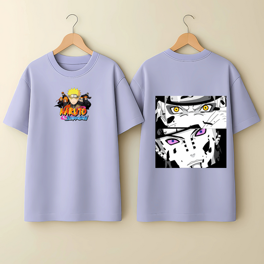 Naruto “Vision Split” Oversized T-Shirt – Lavender Edition