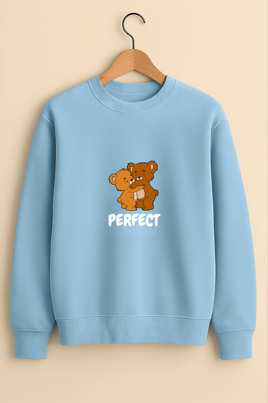 PERFECT Teddy Bears Graphic Sweatshirt – Sky Blue Comfort Fit