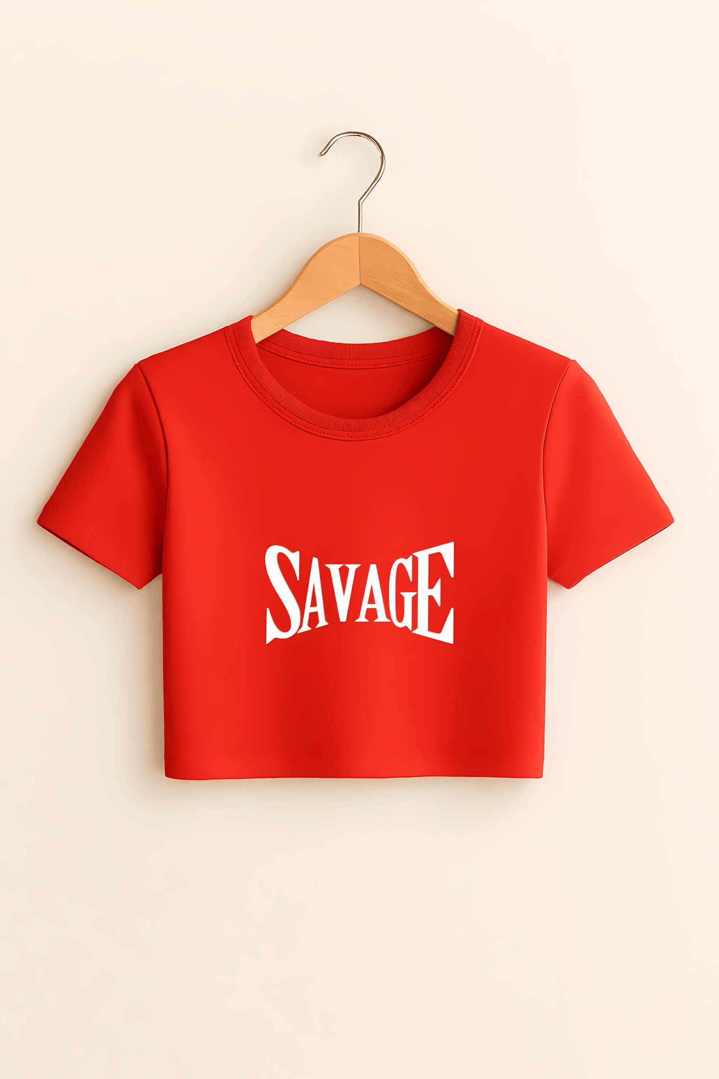 "Savage" Crop Top in Red - The Vibed Vines