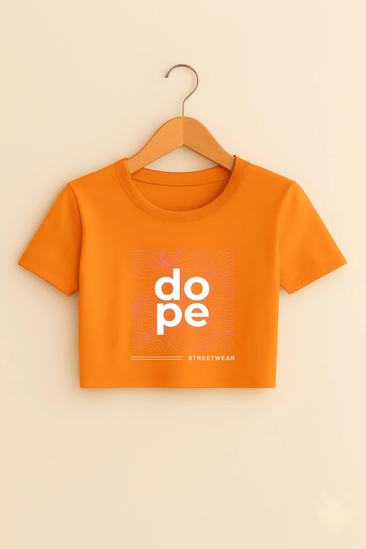 "Dope" Streetwear Crop Top in Orange - The Vibed Vines