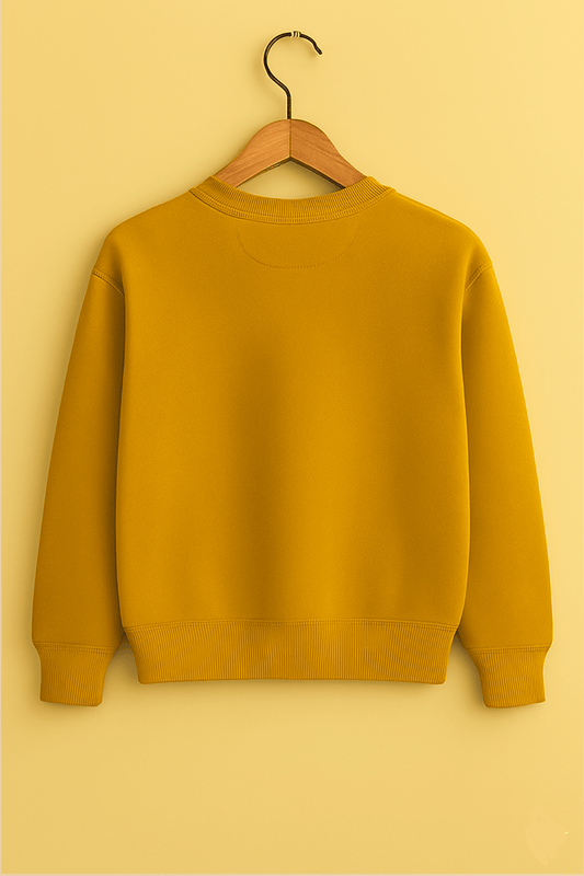 Mustard Yellow Oversized Ski Mask Graphic Sweatshirt – Unisex Streetwear by Vibed Vines