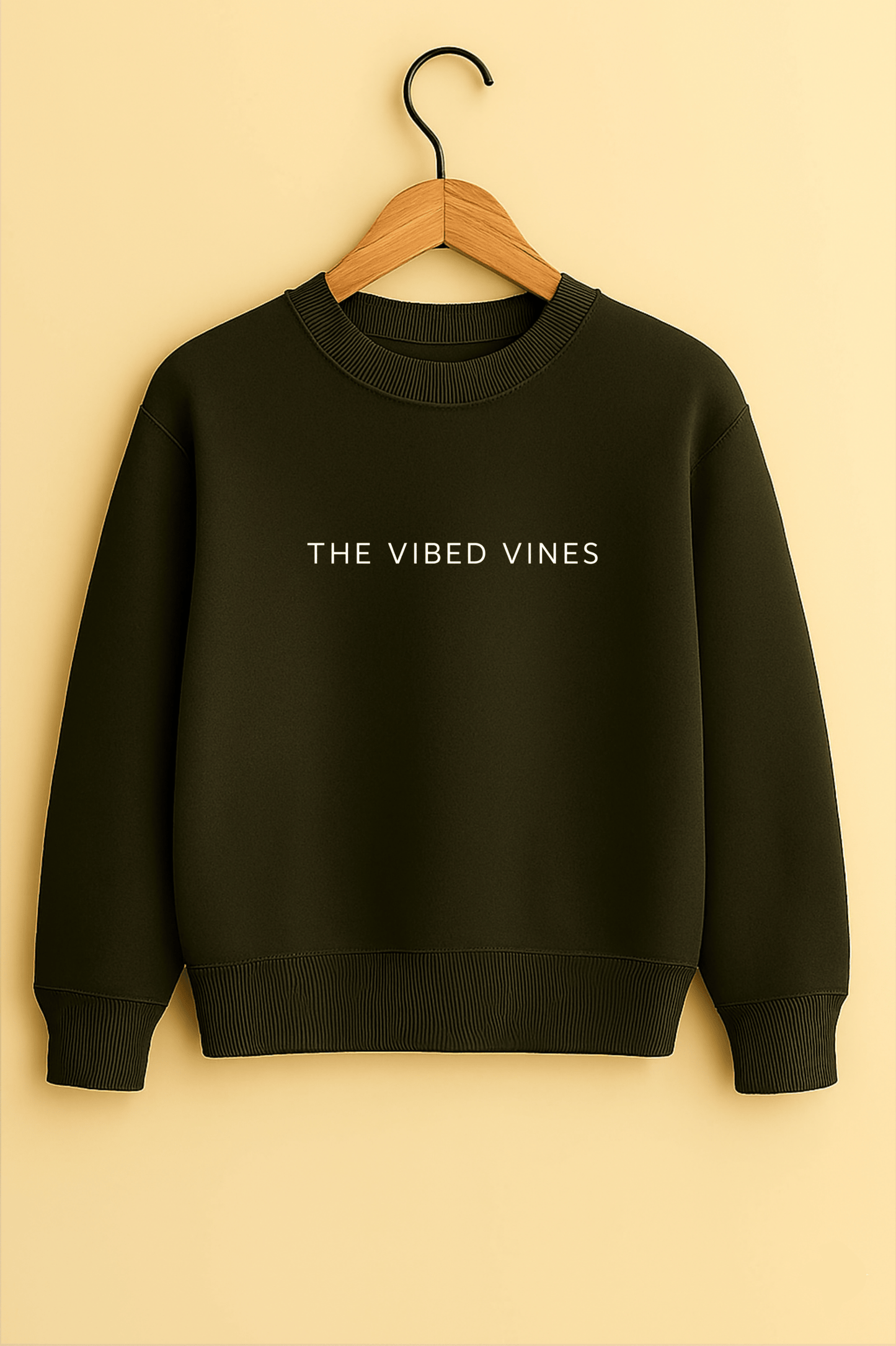 Olive Green Oversized Chinese Dragon Sweatshirt – Unisex Streetwear by Vibed Vines