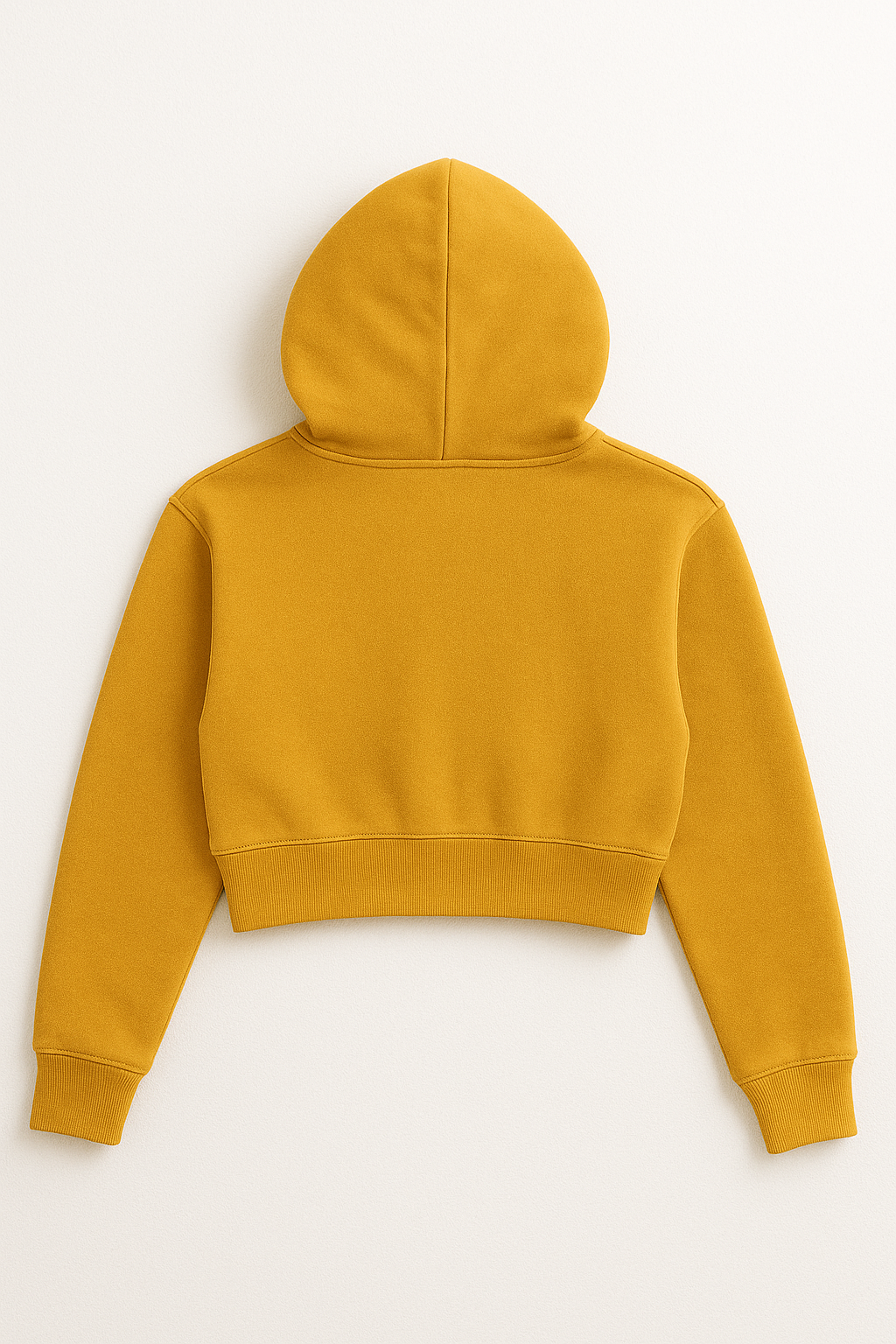“Skate All Day” Cropped Hoodie – Mustard Yellow