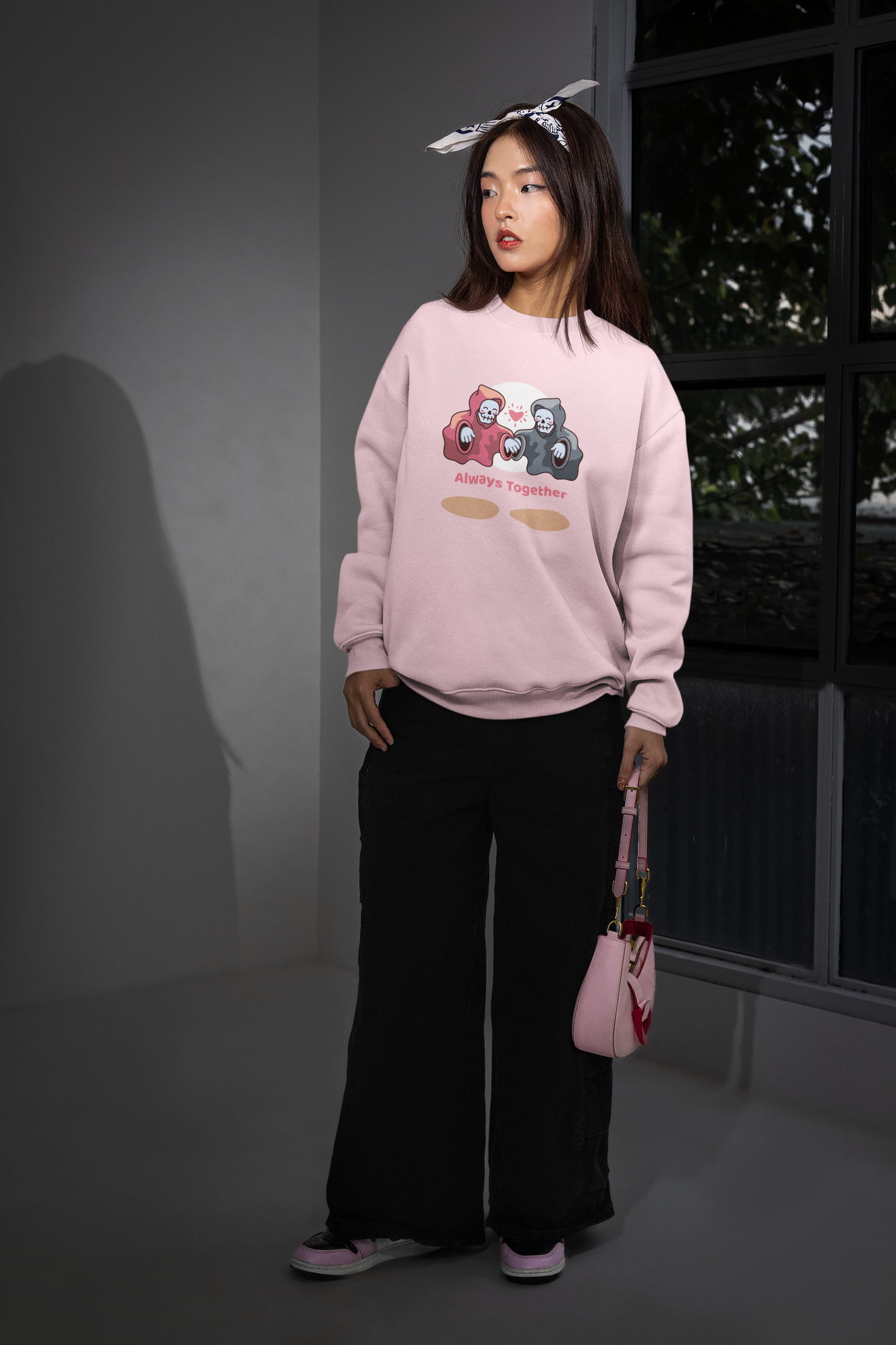“Always Together” Unisex Sweatshirt – Light Pink