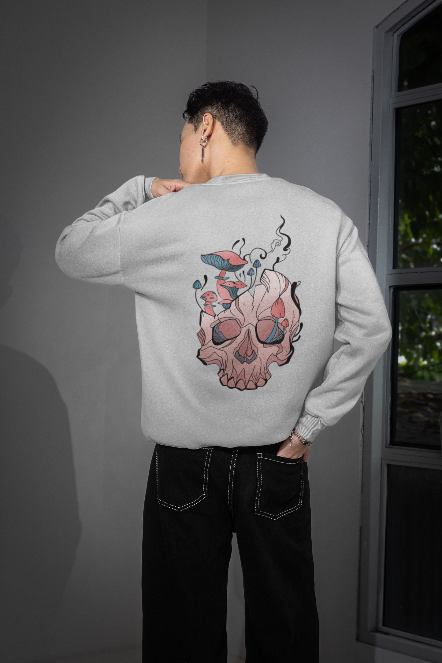 Grey Oversized “Decay is Only the Beginning” Skull – The Vibed Vines