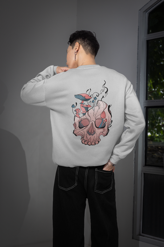 Grey Oversized “Decay is Only the Beginning” Skull – The Vibed Vines