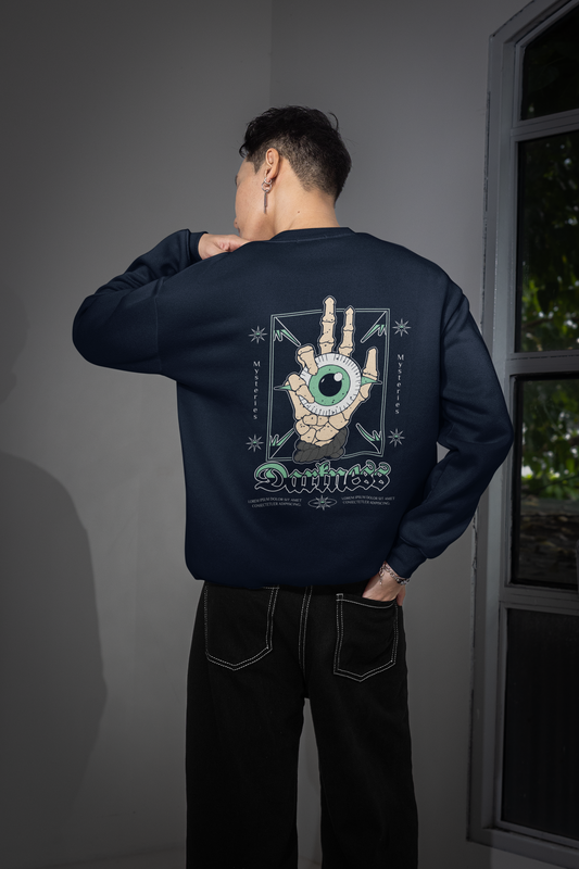“Mystic Darkness” Graphic Sweatshirt – Navy Blue